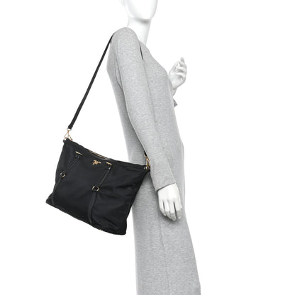 Prada Saffiano Tessuto Nylon Shopping Tote Black 2 of 11