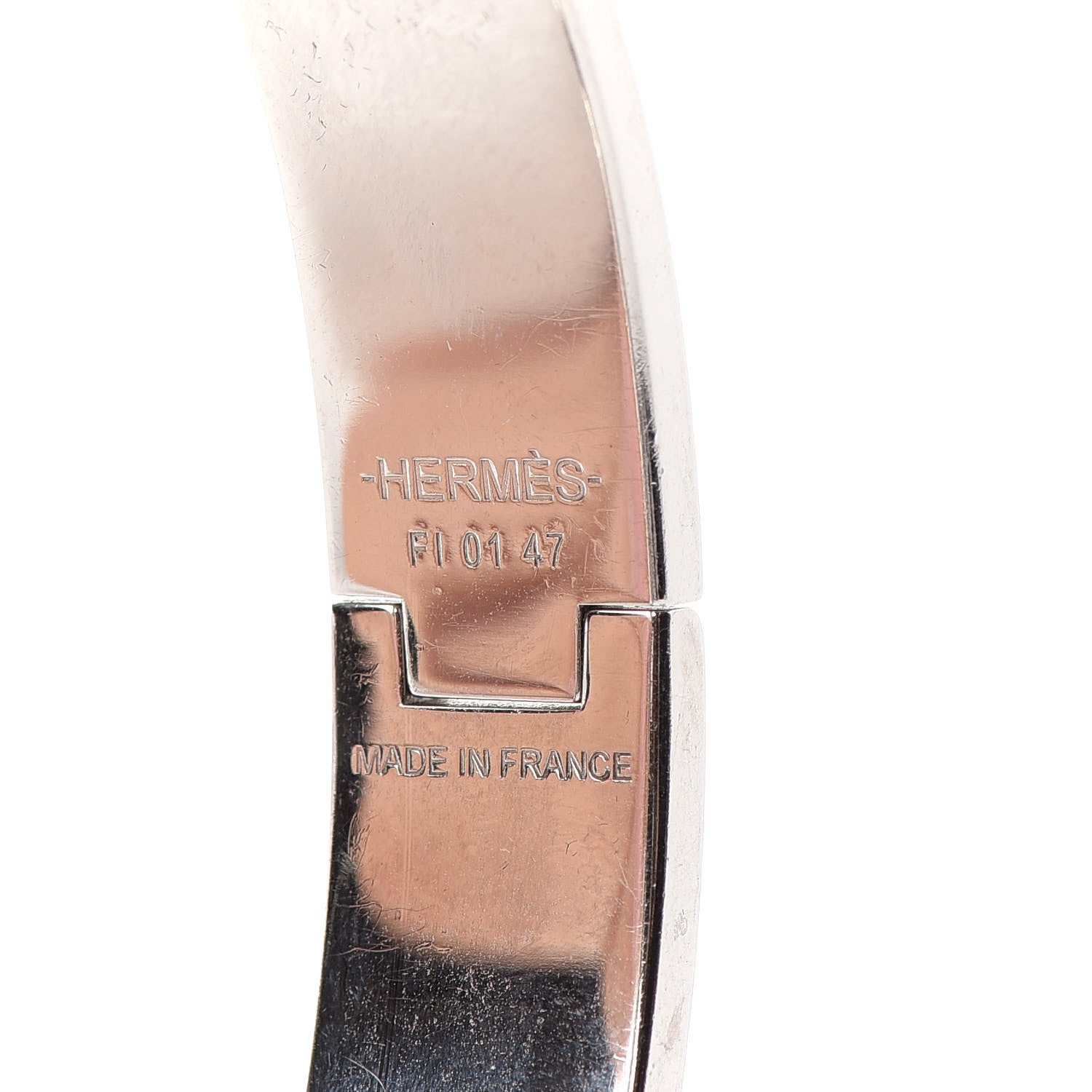 Hermes Enamel Narrow Clic Clac H Bracelet GM White 4 of 4