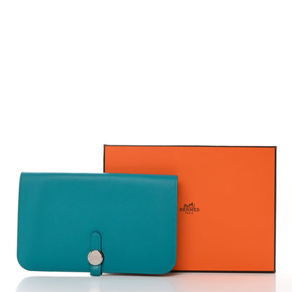 Hermes Swift Dogon Duo Wallet Turquoise 16 of 16