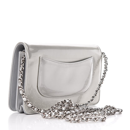Chanel Patent Strass Wallet On Chain WOC Silver 3 of 16