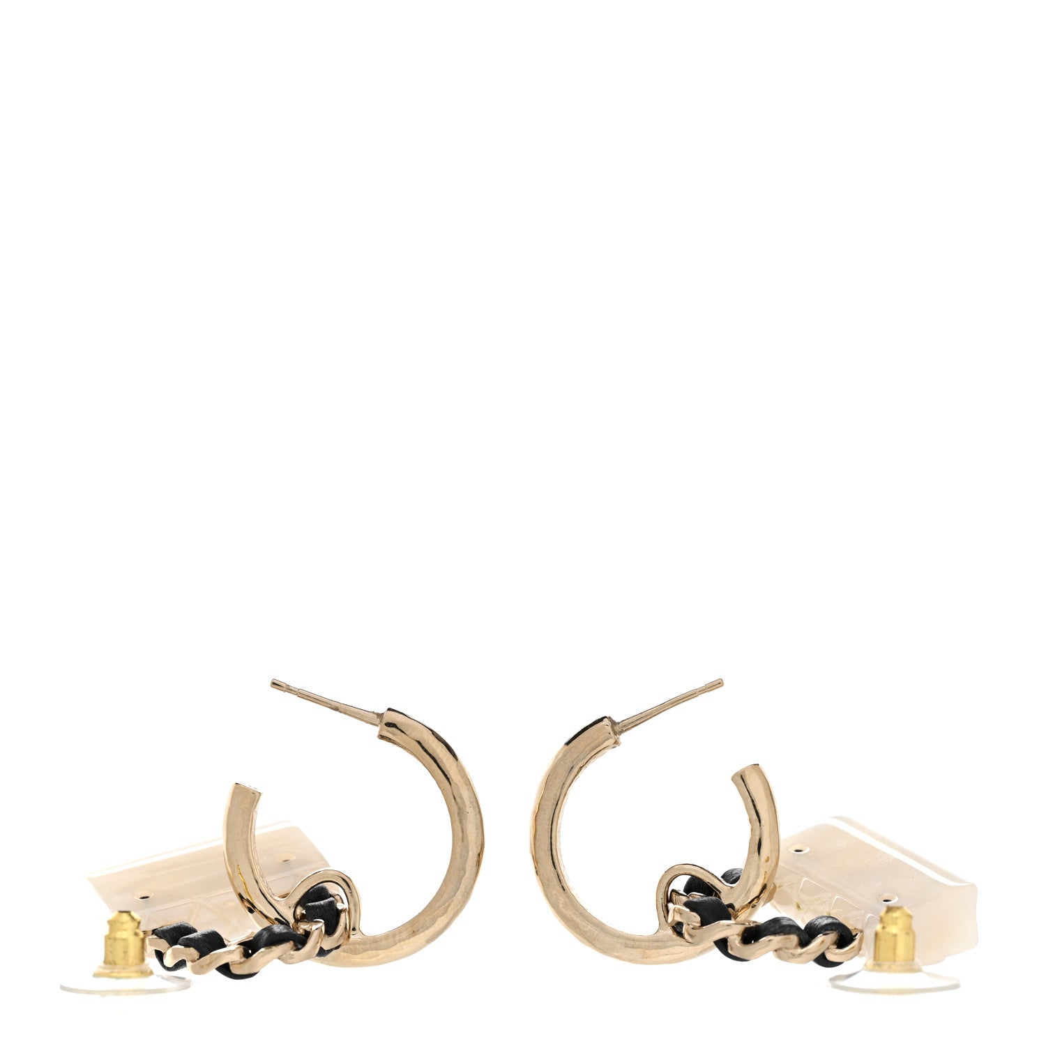 Chanel Metal Resin Calfskin Quilted CC Turnlock Chain Bag Earrings Gold Pearly White 3 of 5