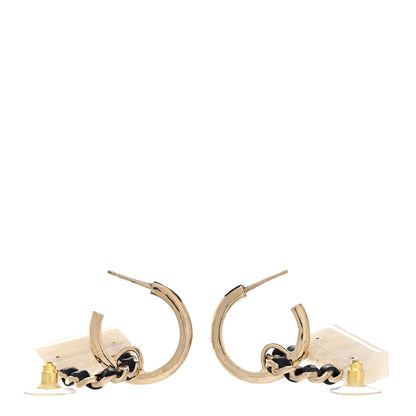 Chanel Metal Resin Calfskin Quilted CC Turnlock Chain Bag Earrings Gold Pearly White 3 of 5