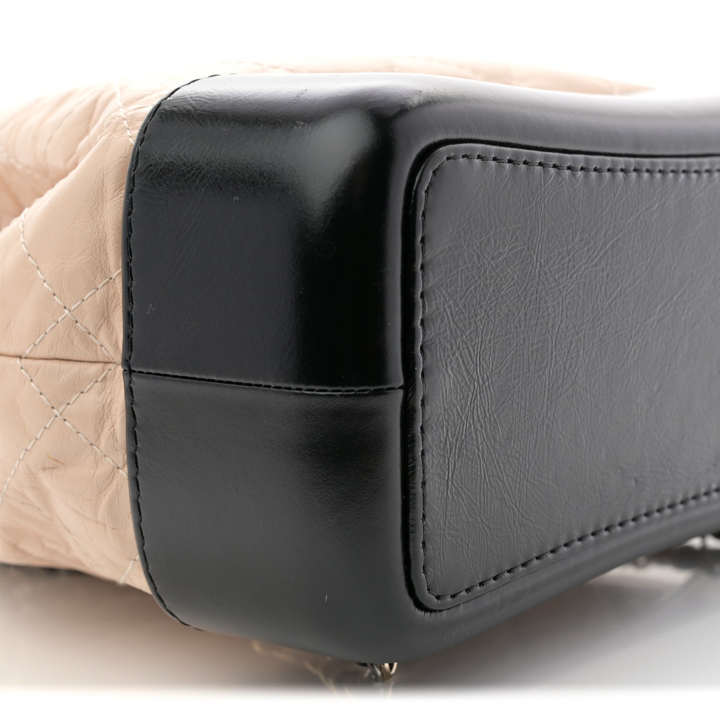 Aged Calfskin Quilted Small Gabrielle Backpack Beige Black