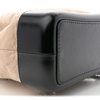 Chanel Aged Calfskin Quilted Small Gabrielle Backpack Beige Black 9 of 13