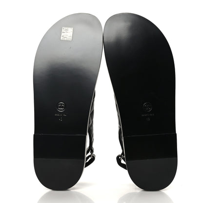 Chanel Lambskin Velcro Dad Sandals 42 Black 5 of 8