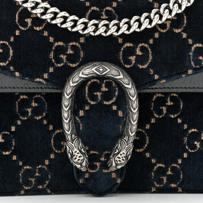 Gucci Velvet Skipper GG Monogram Small Dionysus Shoulder Bag Blue Beige Black 8 of 10