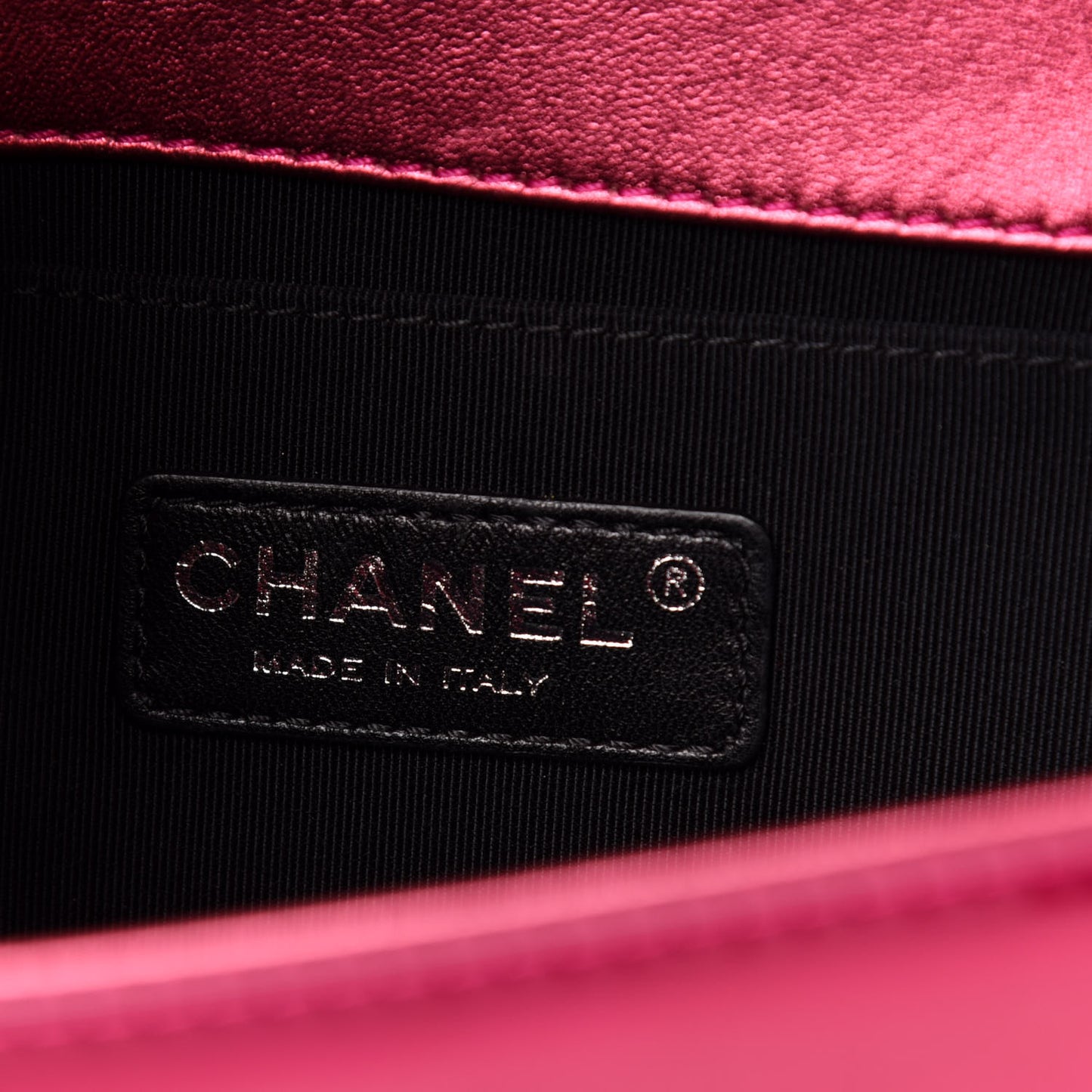 Metallic Patent Calfskin Quilted Medium Boy Flap Pink