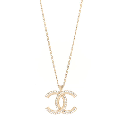 Chanel Crystal CC Chain Necklace Gold 1 of 5