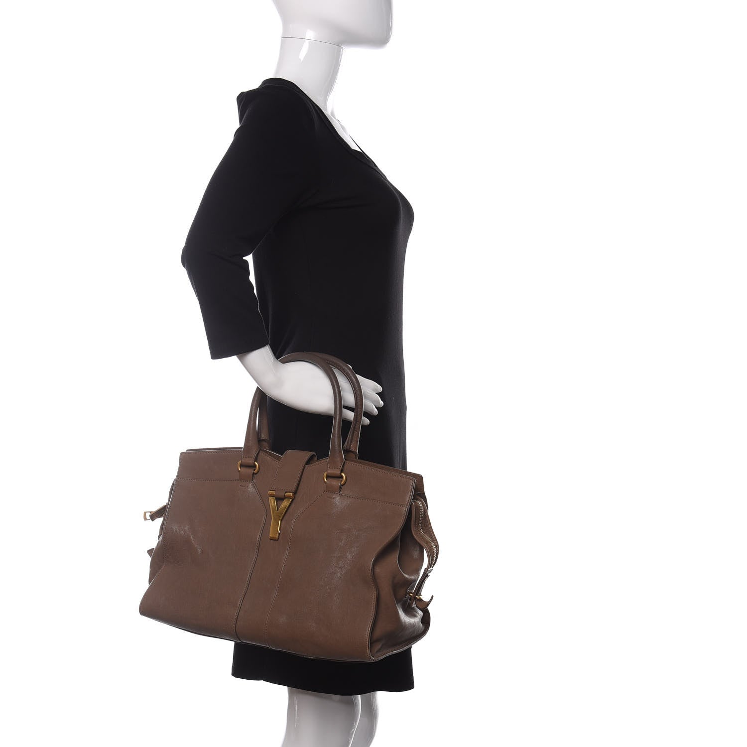 Saint Laurent Sheepskin Medium Cabas ChYc Taupe 2 of 11