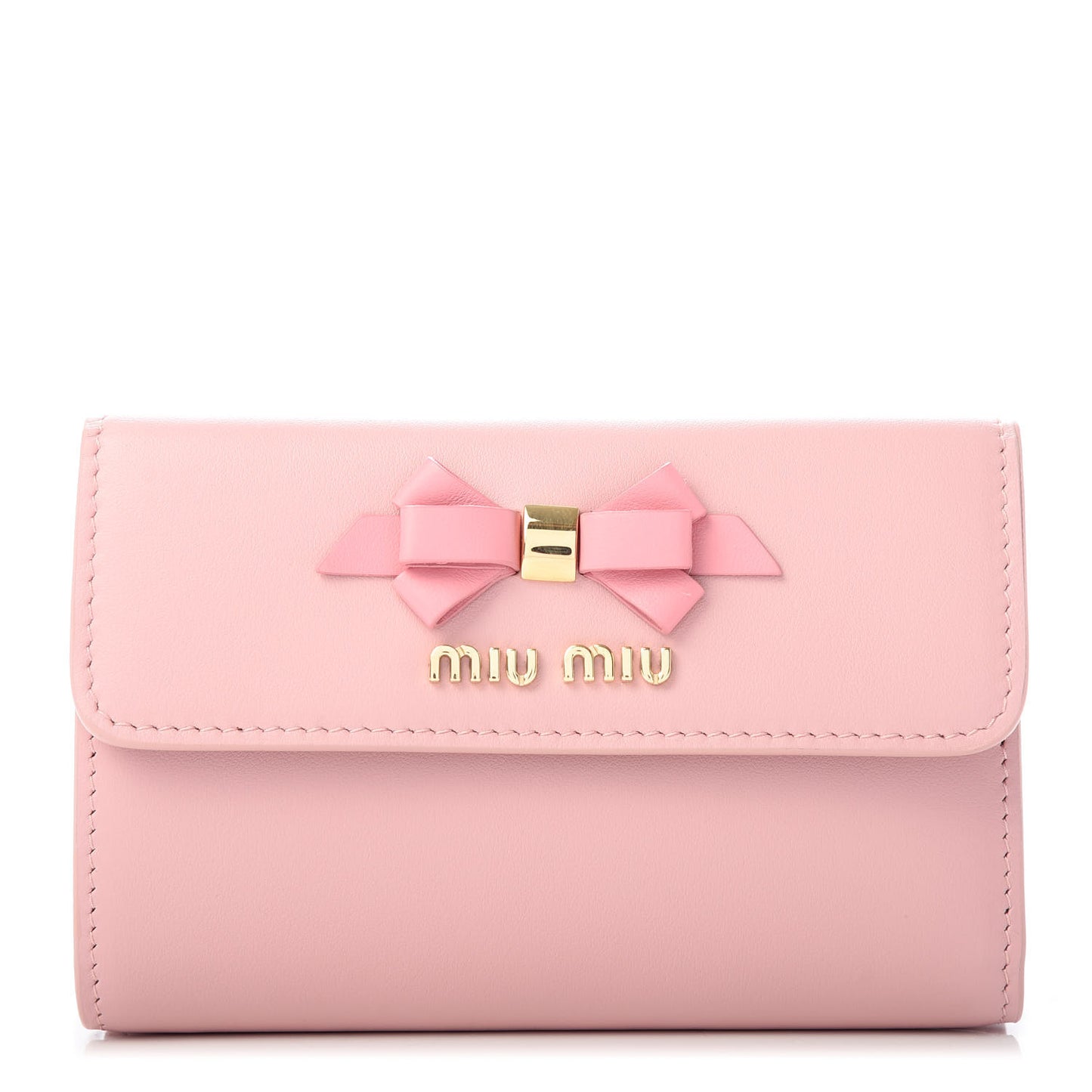 Soft Calfskin Bow Bi-Fold Wallet Pesco Petalo