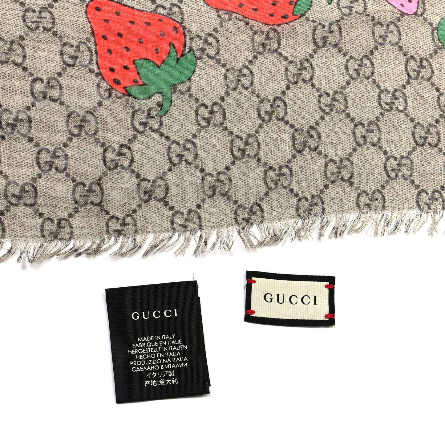 Modal Silk Monogram Strawberry Square Scarf