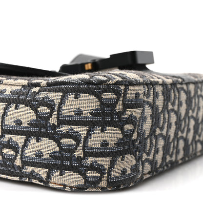 Christian Dior Oblique Jacquard Grained Calfskin Small Saddle Messenger Bag Beige Black 9 of 11