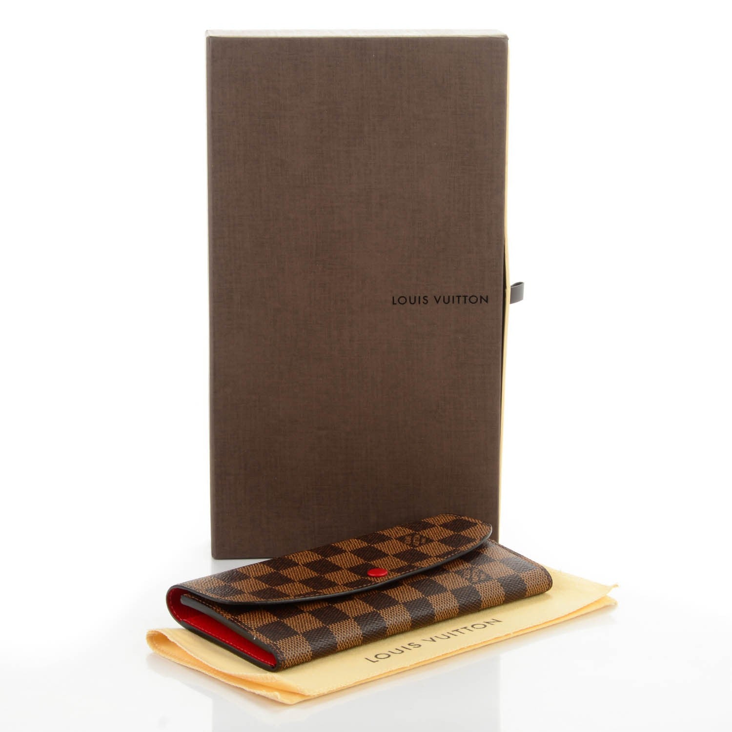 Louis Vuitton Damier Ebene Emilie Wallet Red 4 of 7