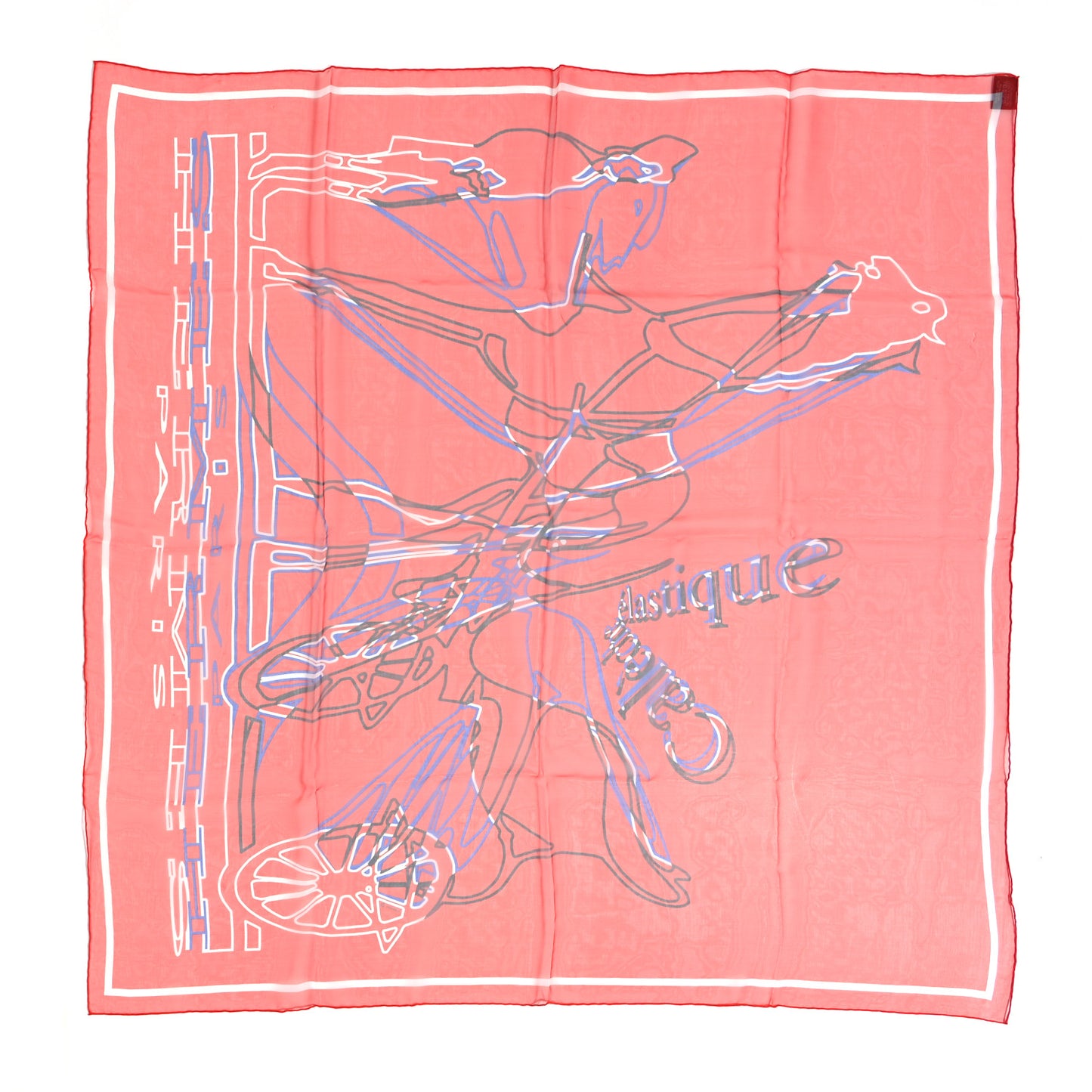 Silk Mousseline Caleche Elastique Scarf 90