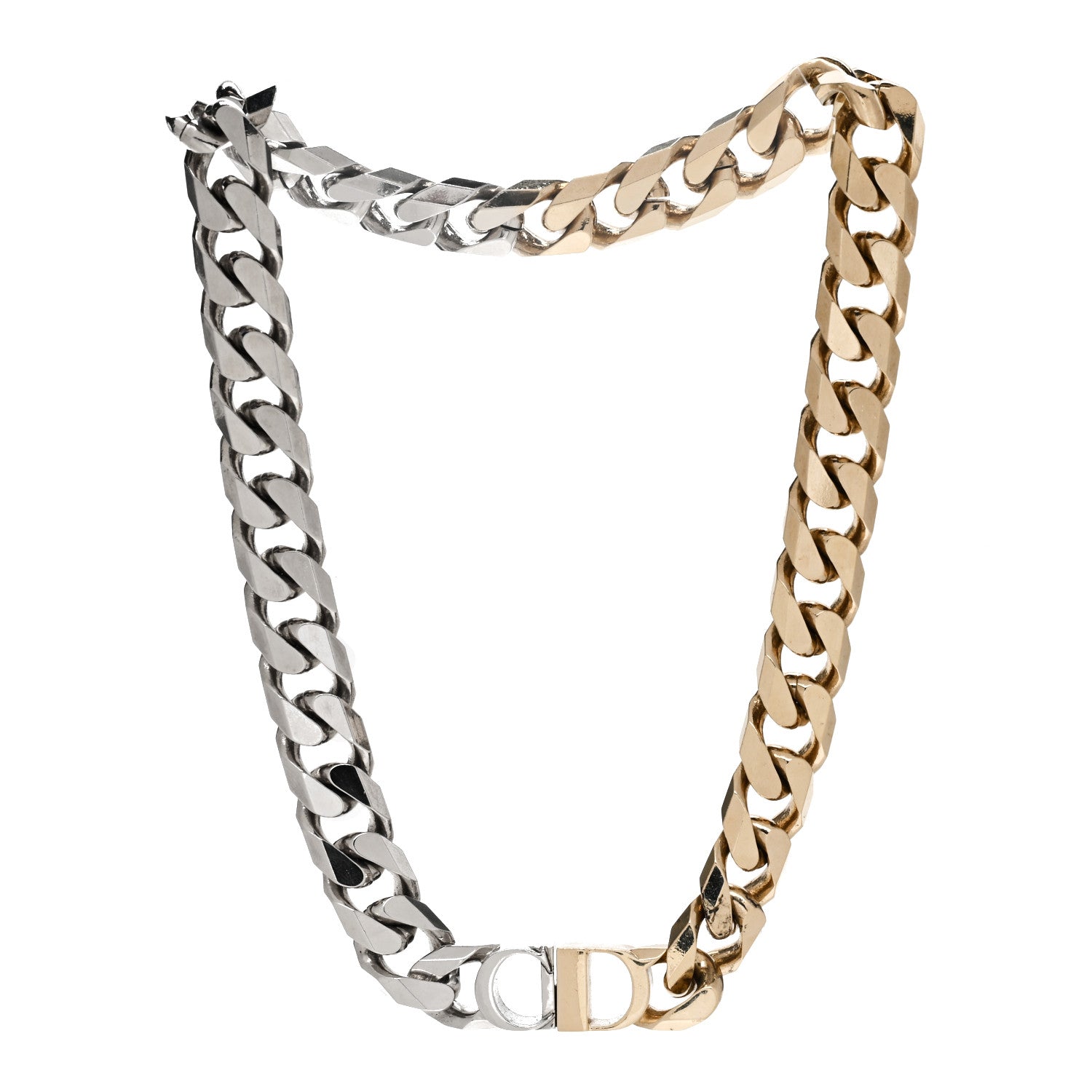 Christian Dior Metal Danseuse Etoile Chain Choker Necklace Gold Silver 3 of 5