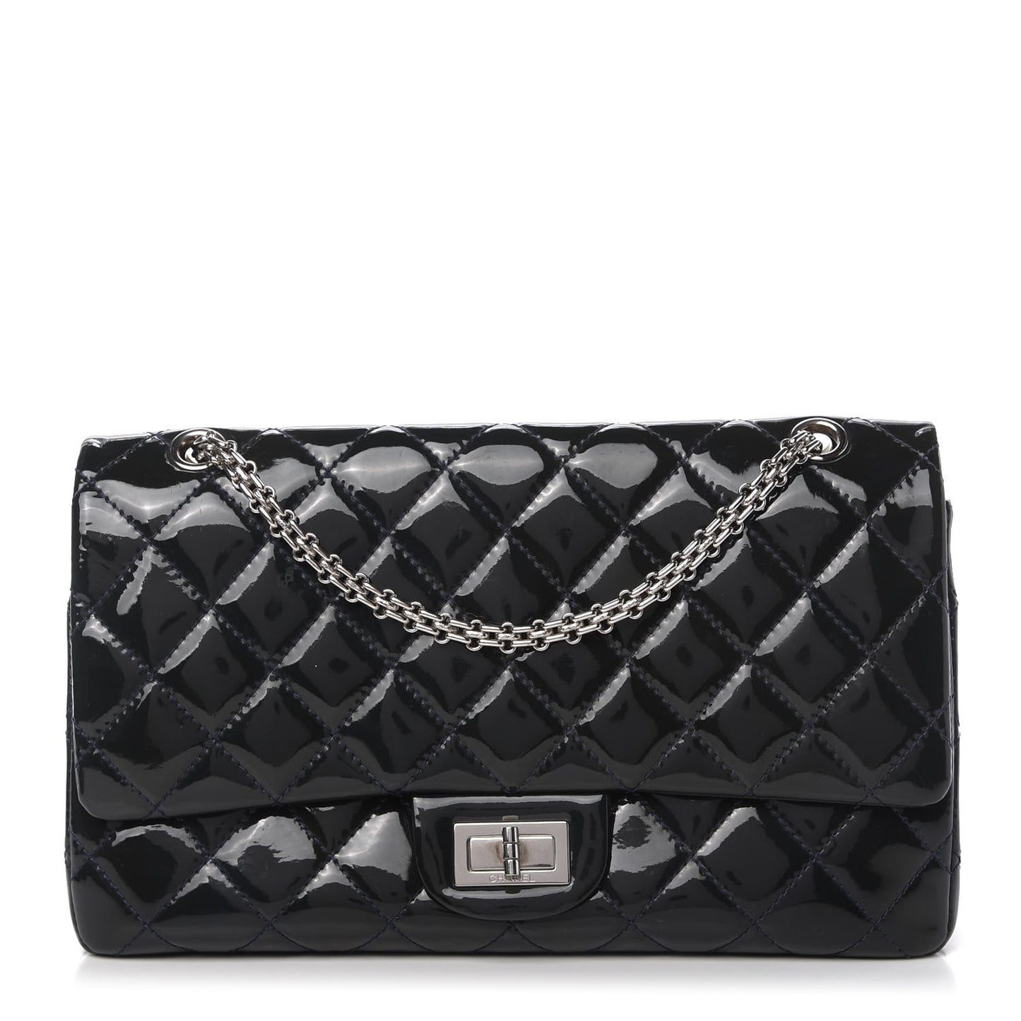 Patent Quilted 2.55 Reissue 227 Flap Dark Blue