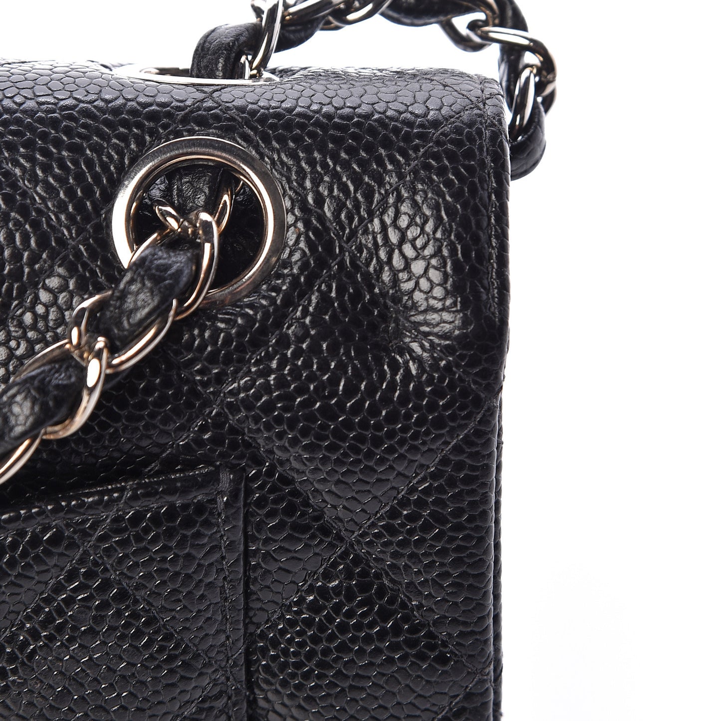 Caviar Quilted Small Double Flap Black
