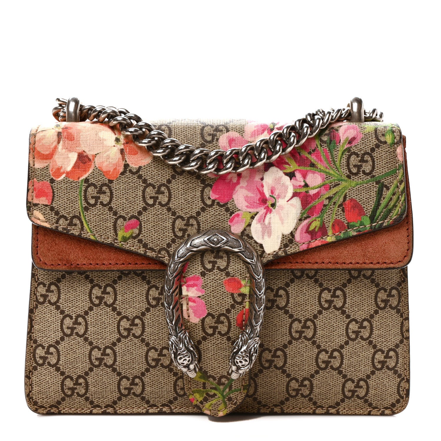 Gucci GG Supreme Monogram Blooms Mini Dionysus Shoulder Bag Beige Multicolor Dry Rose 1 of 10