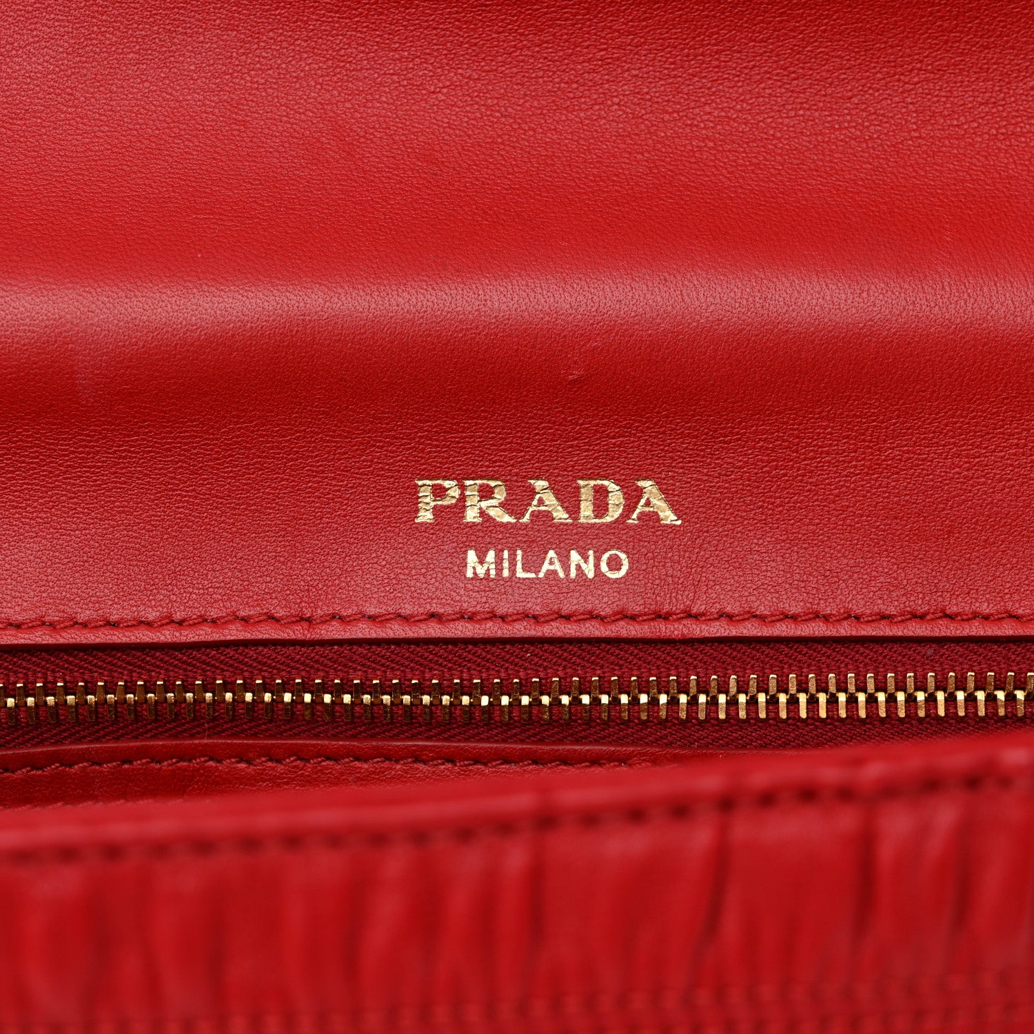 Prada Nappa Gaufre Medium Chain Flap Shoulder Bag Fuoco 7 of 11