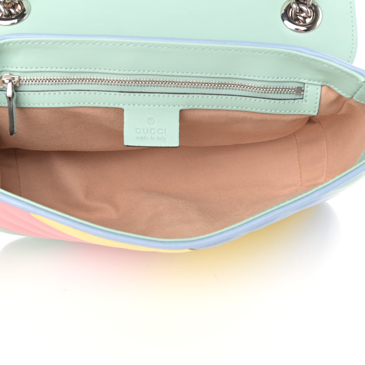 Calfskin Matelasse Diagonal Small GG Marmont Shoulder Bag Multicolor Pastel