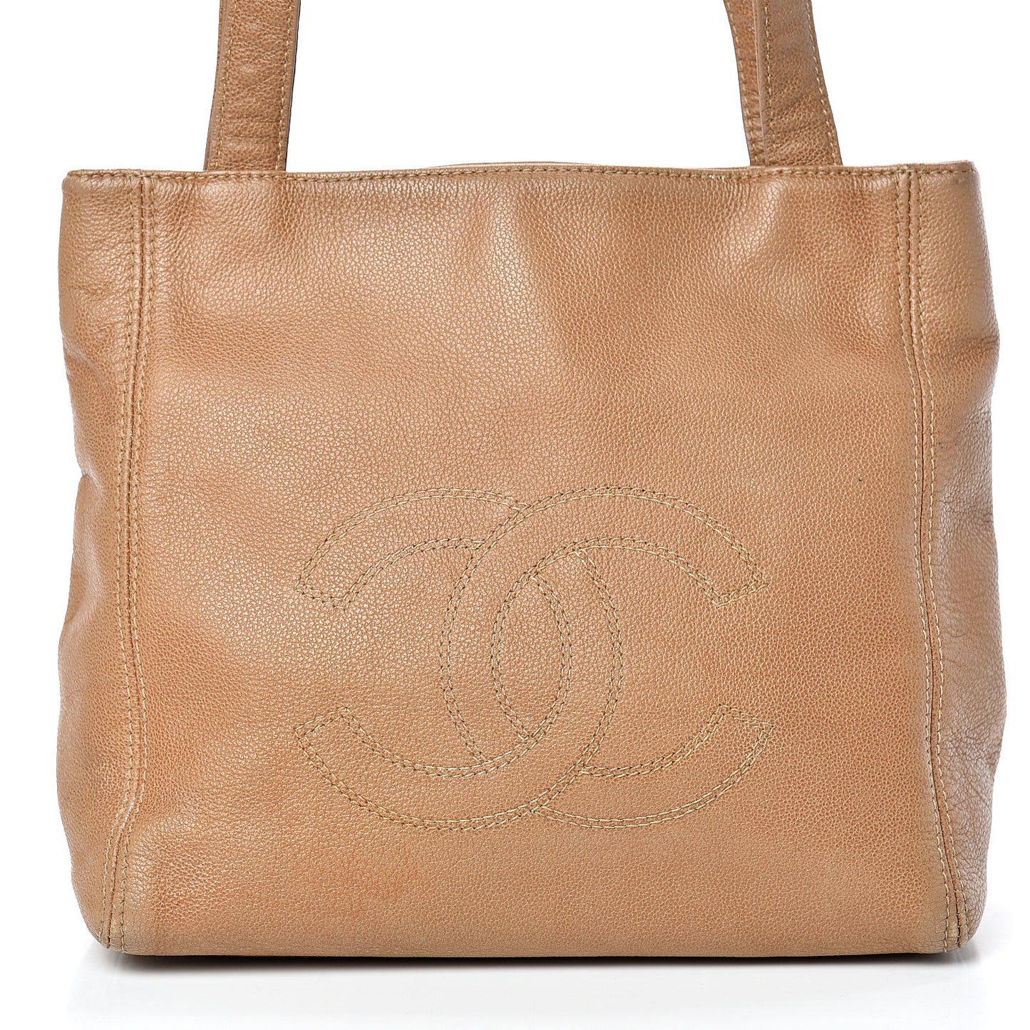 Calfskin CC Small Tote Beige