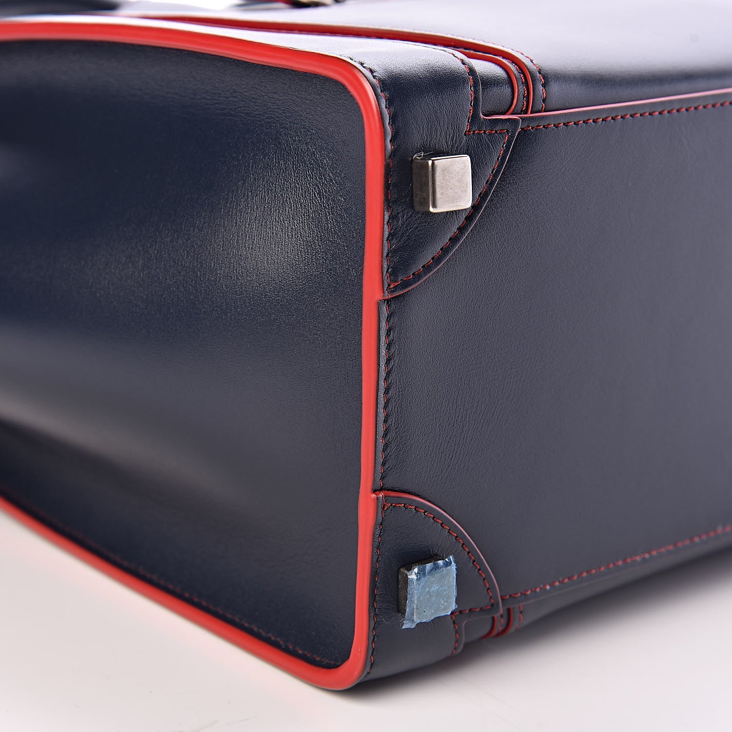 Celine Satin Debossed Calfskin Micro Luggage Navy Blue 9 of 10