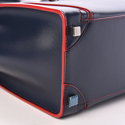 Celine Satin Debossed Calfskin Micro Luggage Navy Blue 9 of 10