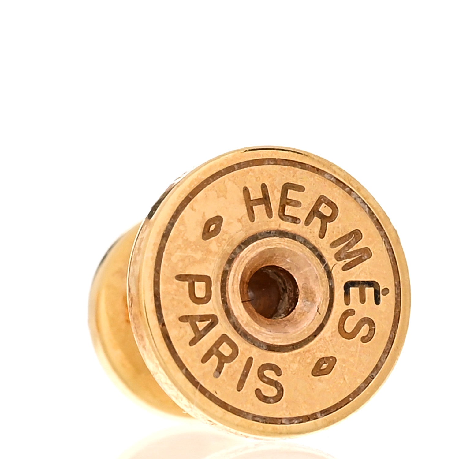 Hermes Gold Lacquered Mini Pop H Earrings White 4 of 5