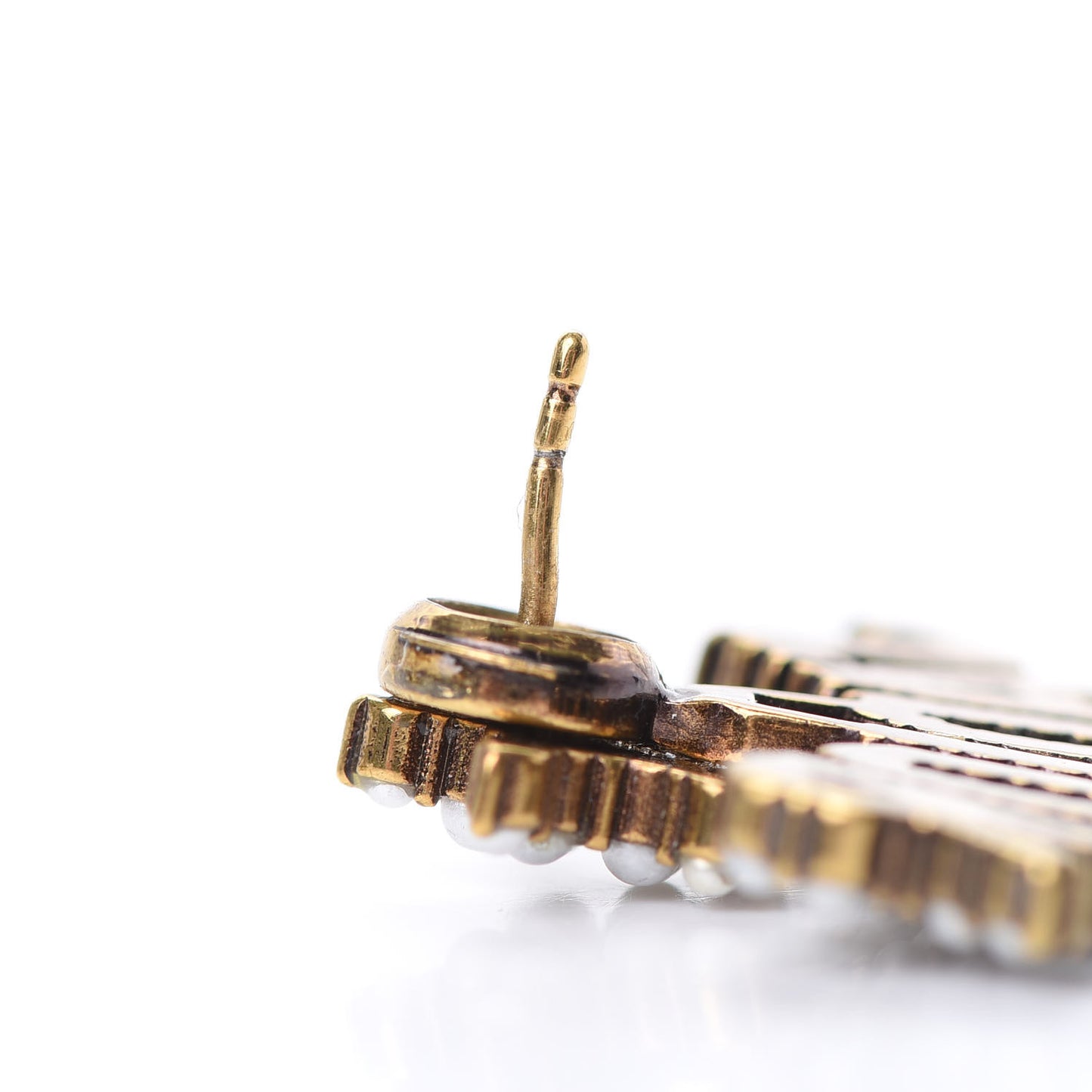 Metal Pearl J'adior Earrings Gold