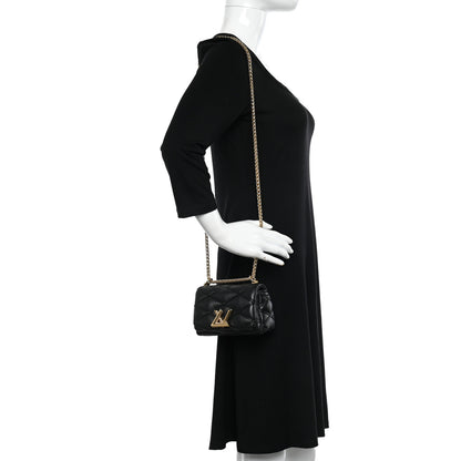 Louis Vuitton Lambskin Malletage Pico GO-14 Black 2 of 12