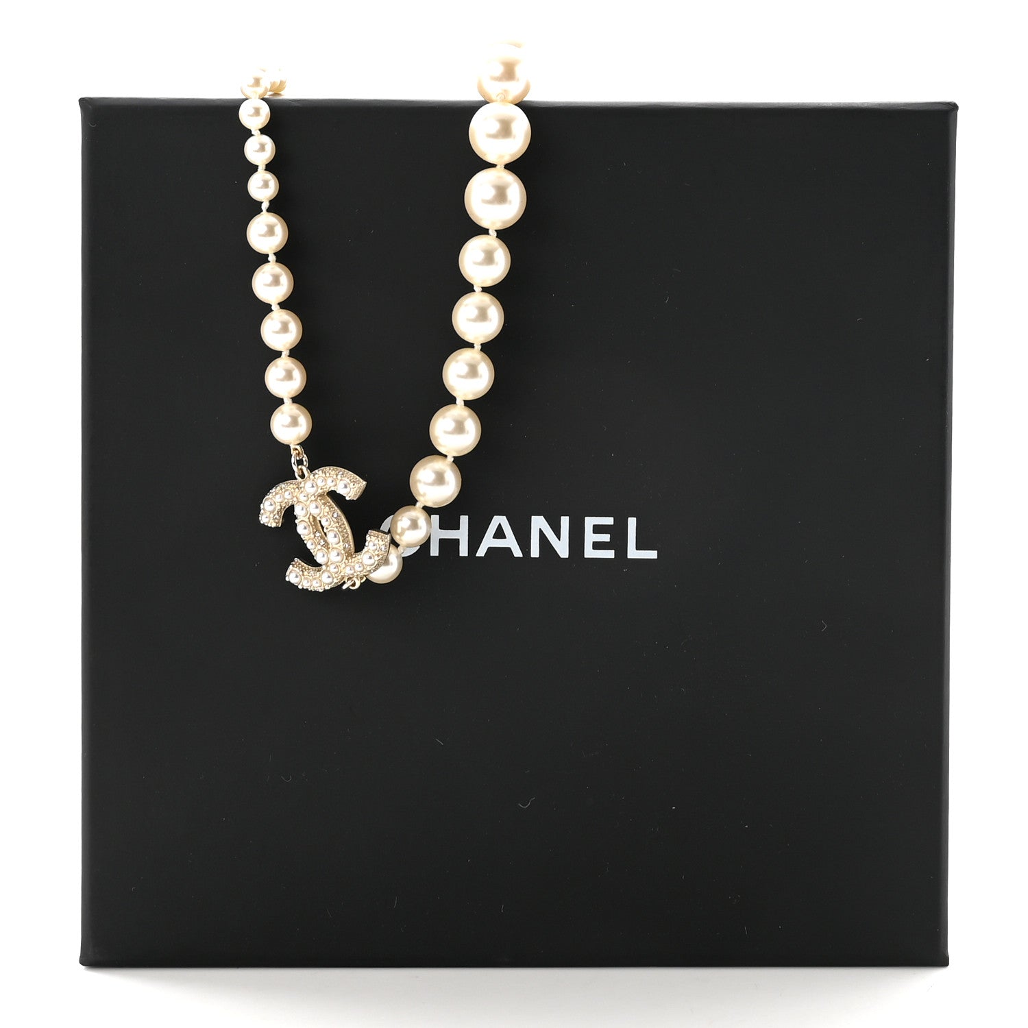 Chanel Pearl CC 100th Anniversary Necklace Light Gold 7 of 7