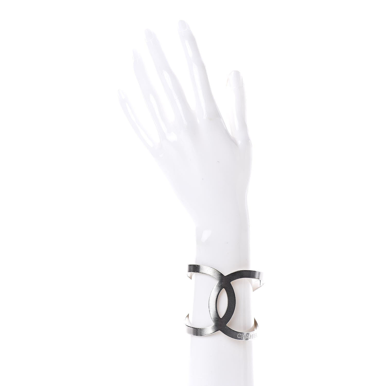 Chanel Metal CC Cuff Silver 2 of 4