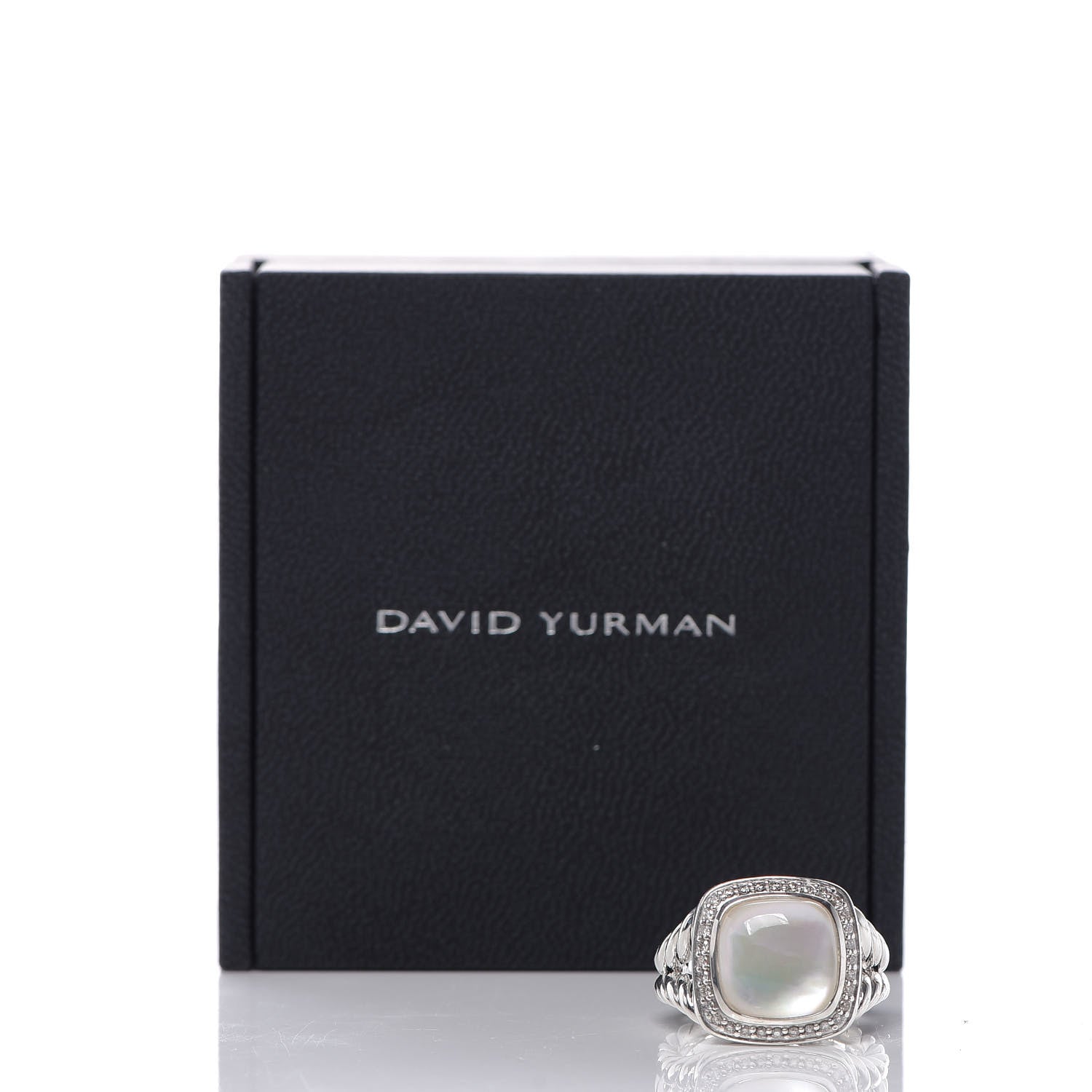 David Yurman Sterling Silver Diamond Mother of Pearl 11mm Albion Ring 52 6 6 of 6