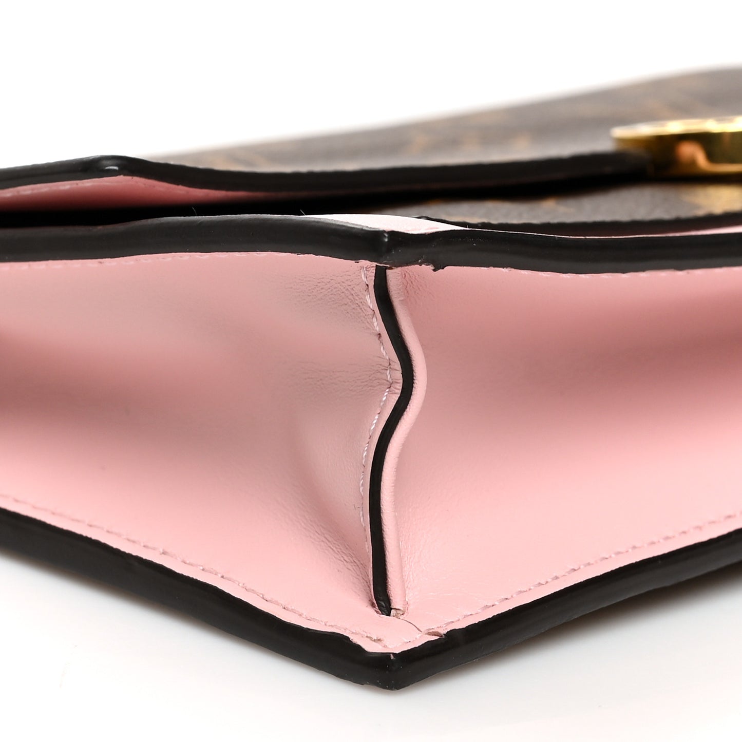 Monogram Flore Chain Wallet Rose Ballerine