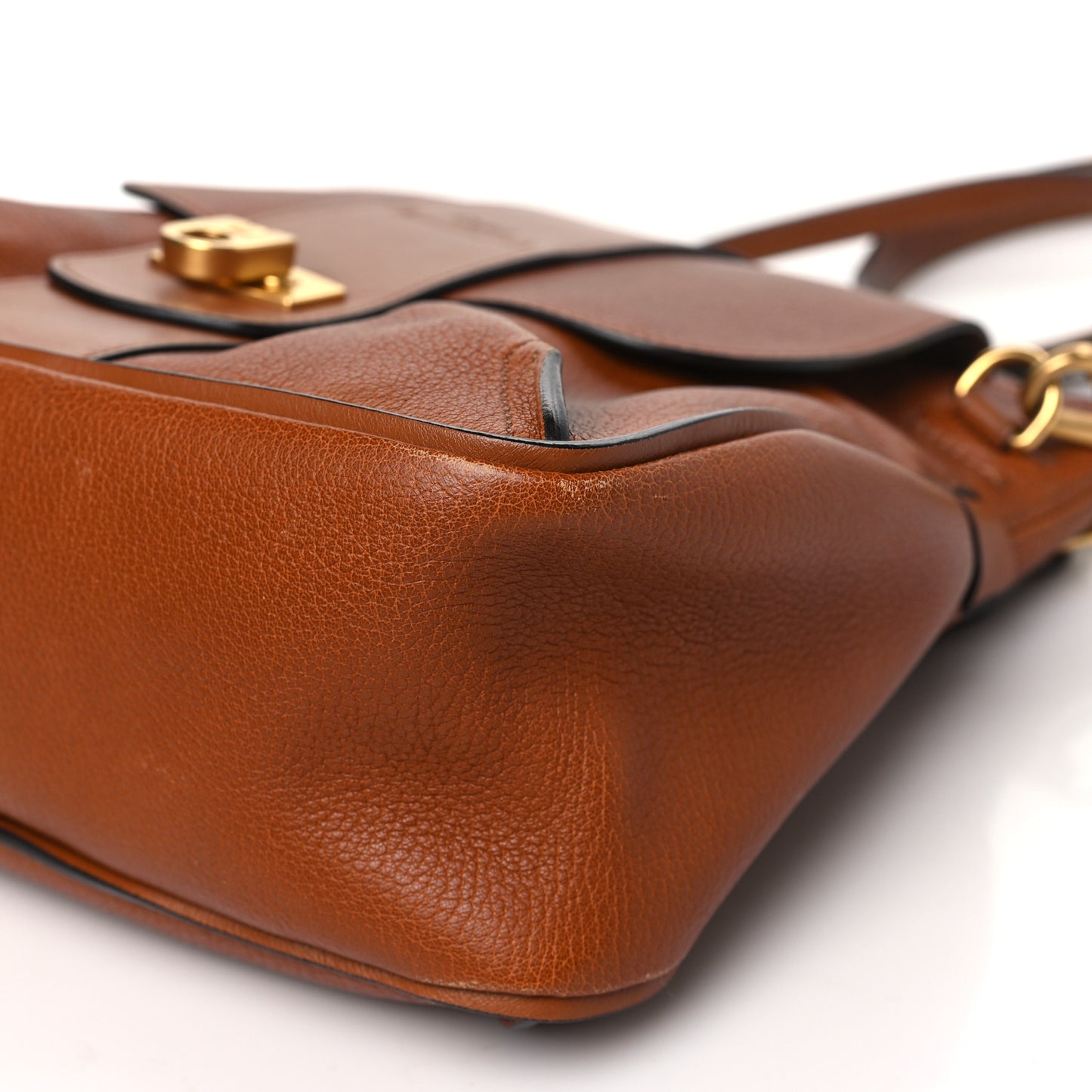 Grained Lambskin Medium Lexa Shoulder Bag Caramel