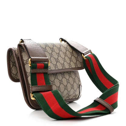 Gucci GG Supreme Monogram Web Small Neo Vintage Double Flap Messenger Bag Beige New Acero 3 of 11