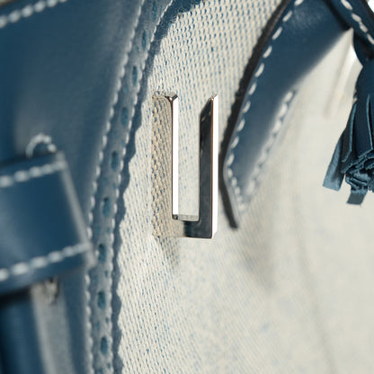 Hermes Swift Toile Ghillies Birkin 40 Bleu De Prusse 14 of 28