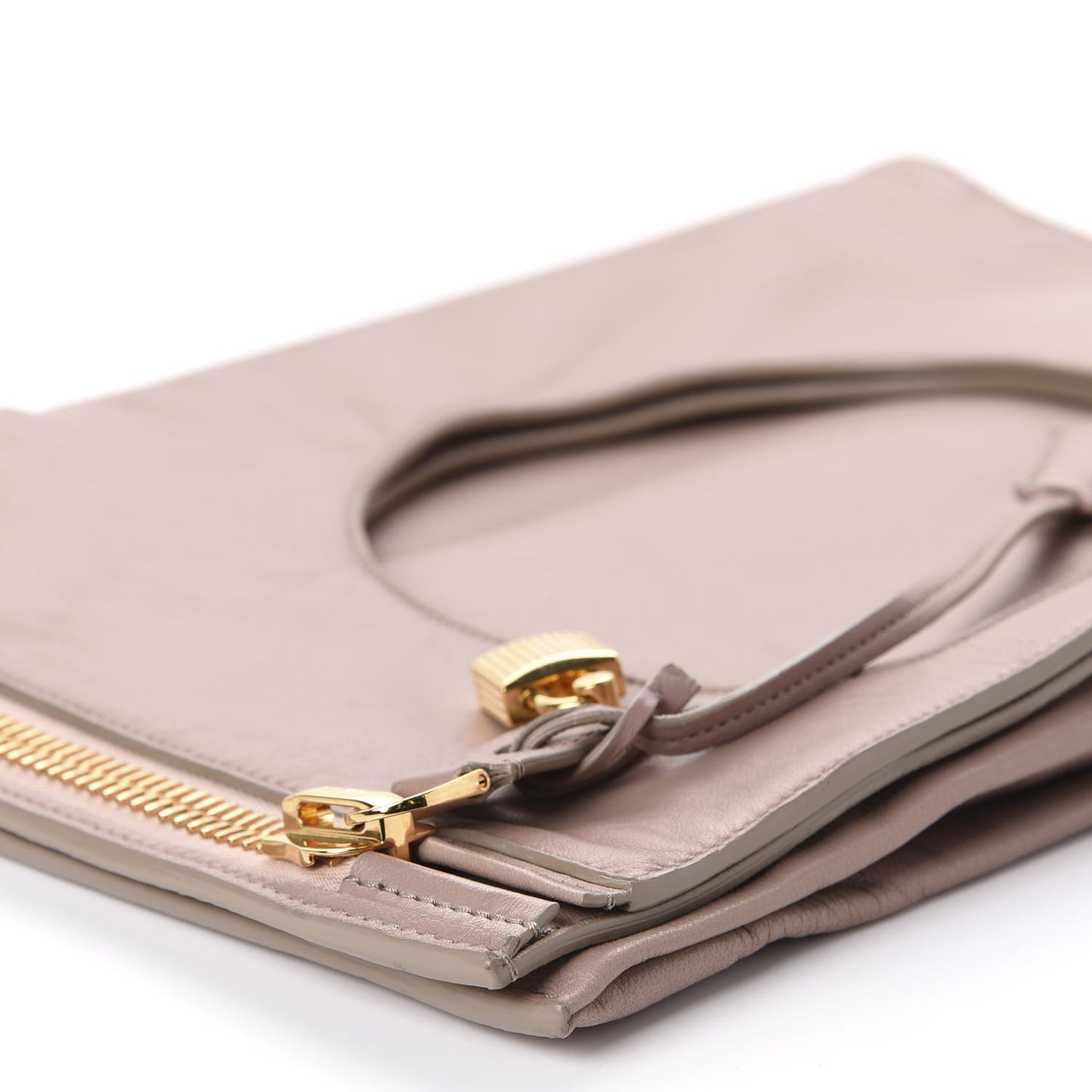 Calfskin Large Alix Padlock Zip Shoulder Bag Blush Nude