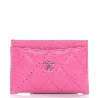 Chanel Caviar Quilted Card Holder Pink 1 of 8