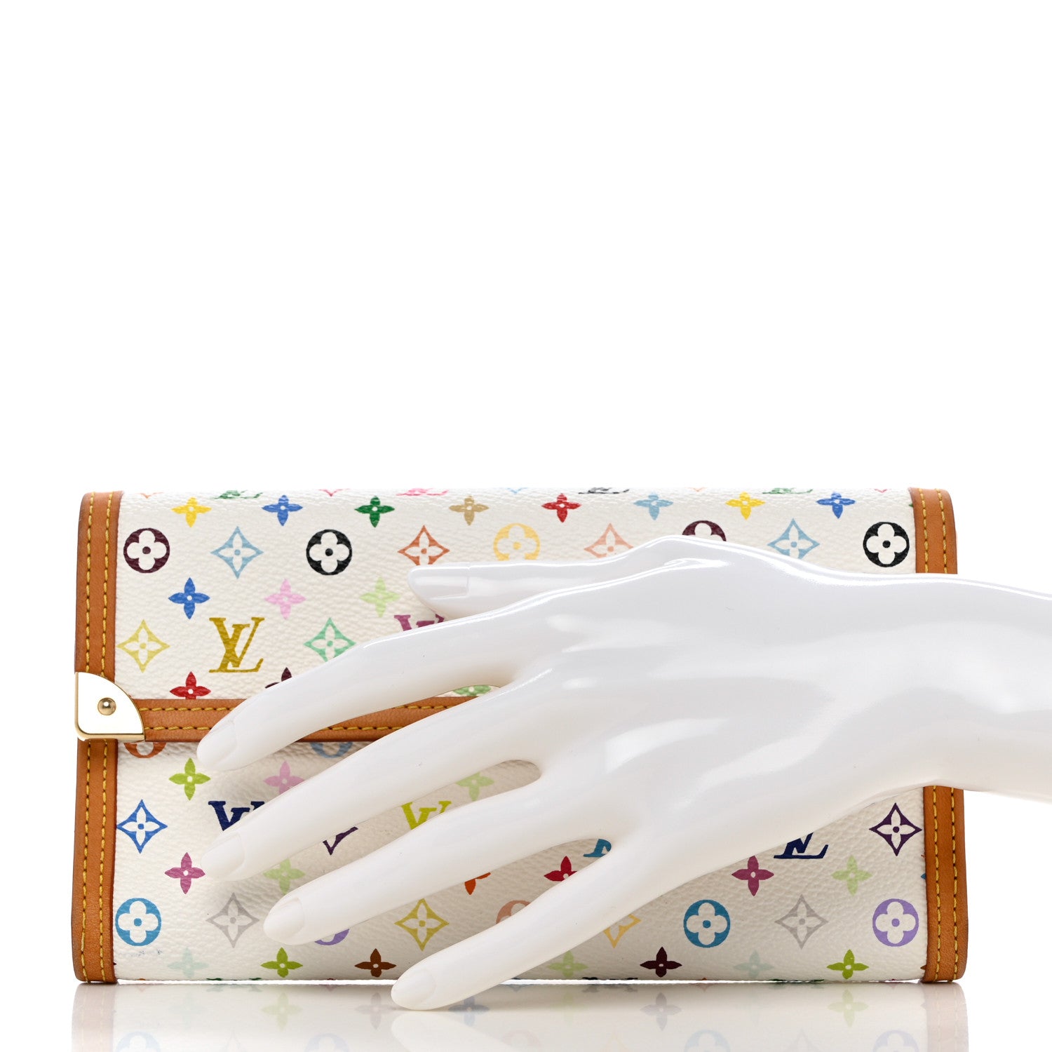 Louis Vuitton Monogram Multicolor Porte Tresor International Wallet White 3 of 12