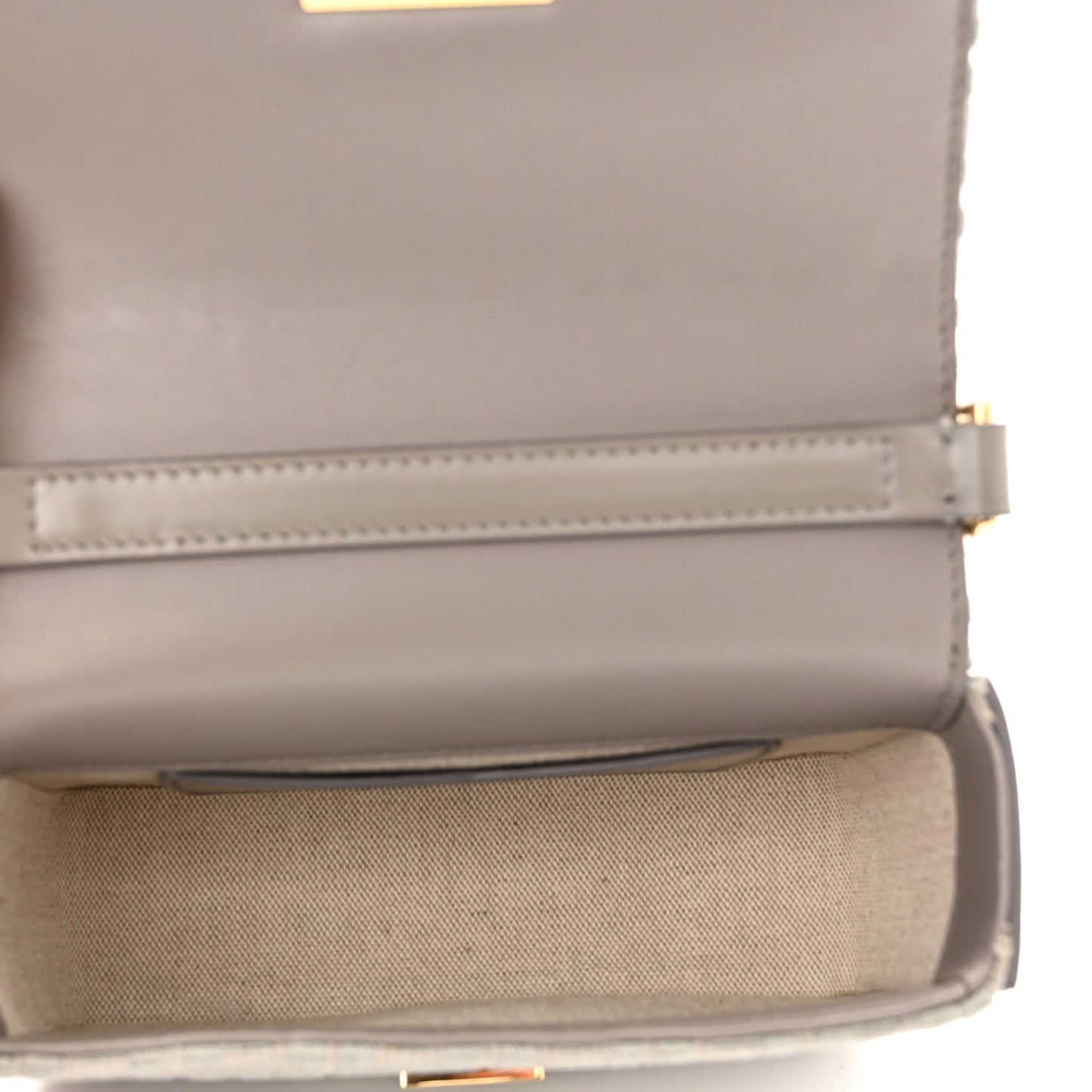 Canvas Embroidered Small 4G Woven Chain Crossbody Stone Gray