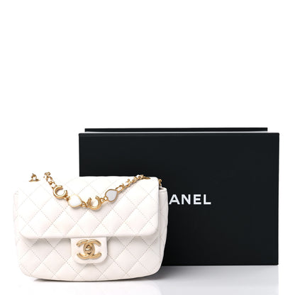 Chanel Lambskin Enamel Quilted Small Coco Hearts Square Flap White 11 of 11