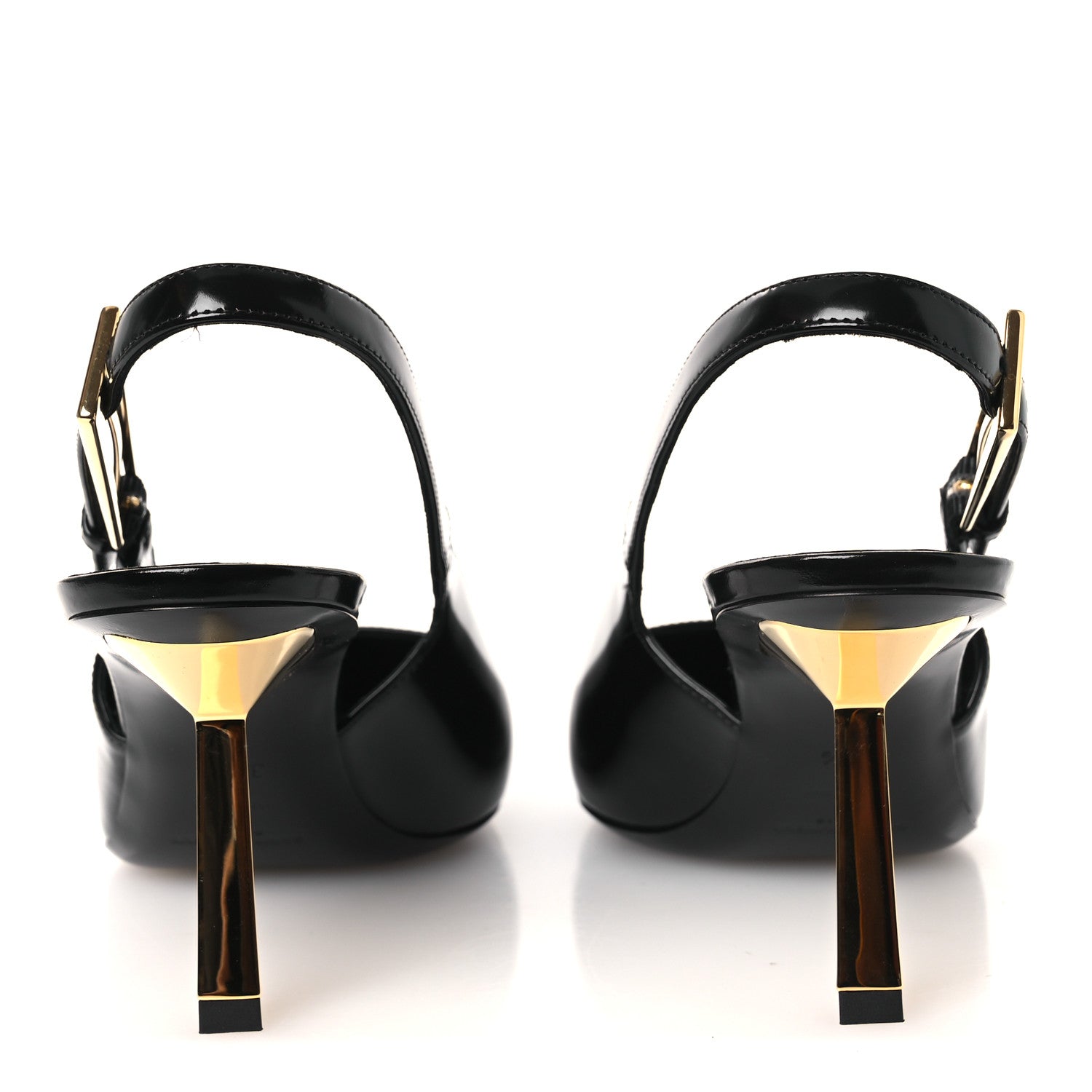 Saint Laurent Vitello Marilyn Lee 75 Slingback Pumps 38.5 Black 6 of 13