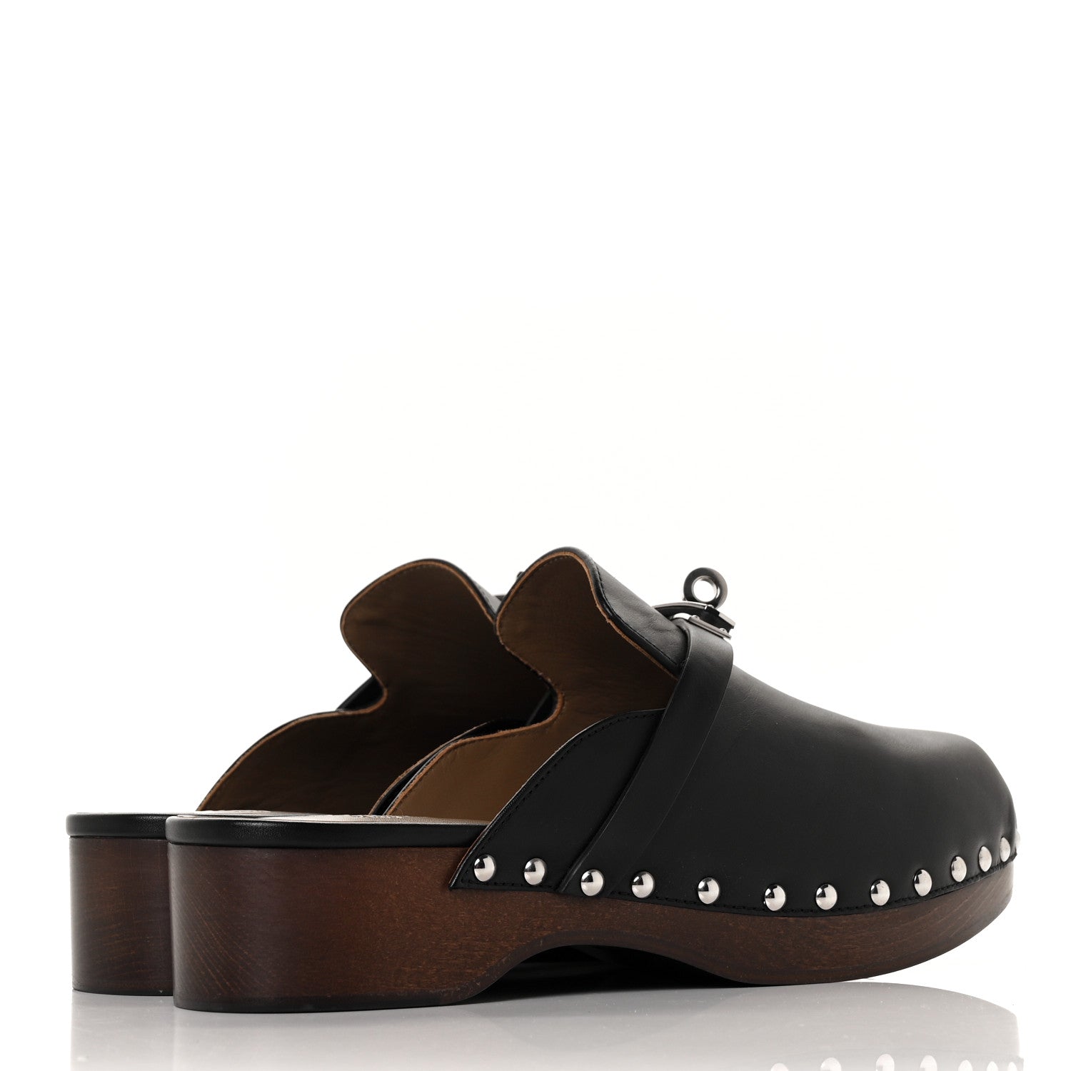 Hermes Calfskin Carlotta Mules 37 Black 4 of 8