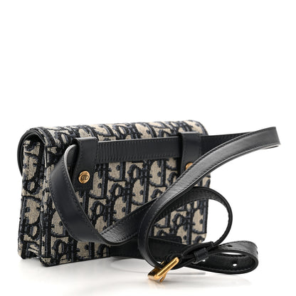 Christian Dior Oblique Saddle Belt Bag Blue 3 of 11