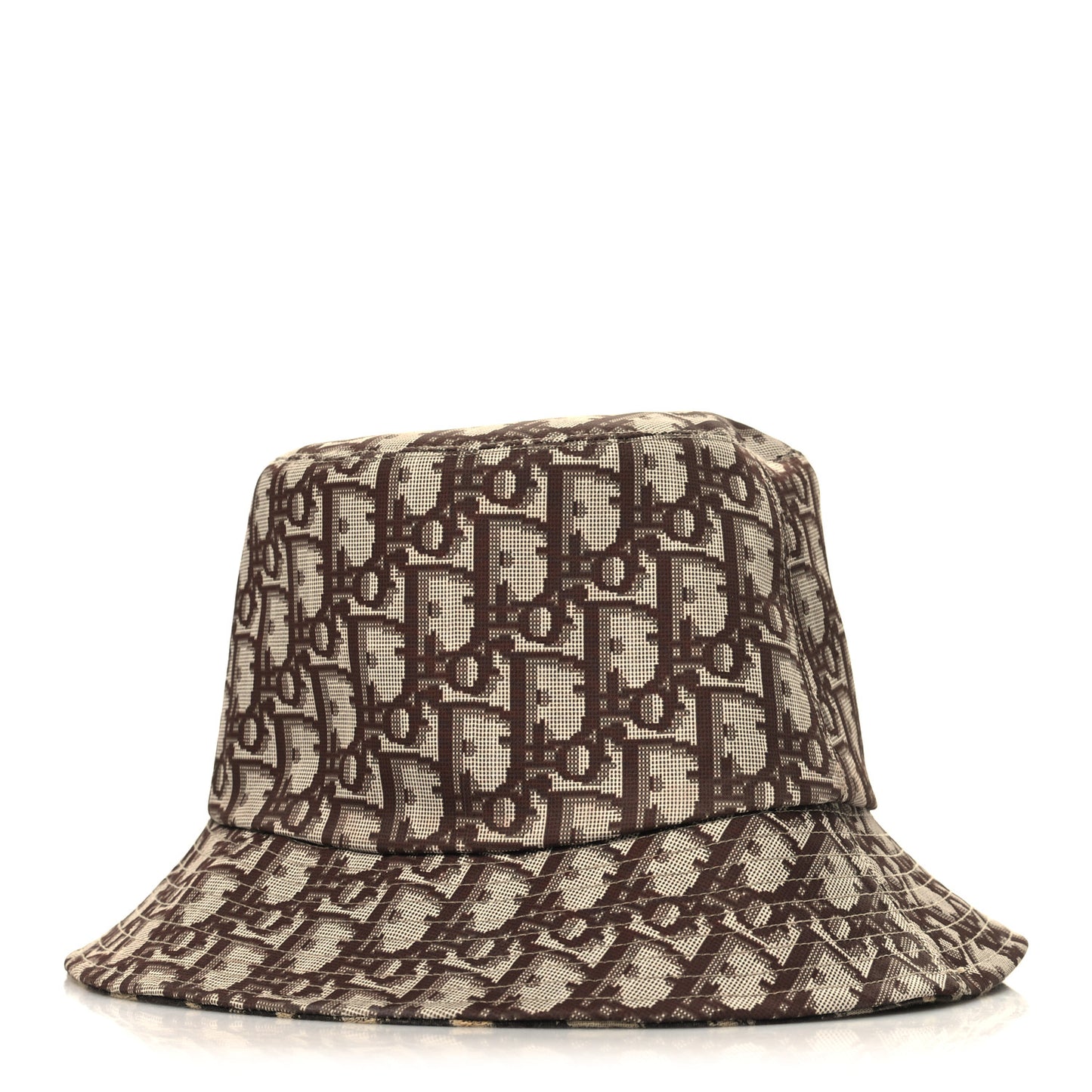 Oblique Reversible Leopard Bucket Hat Beige