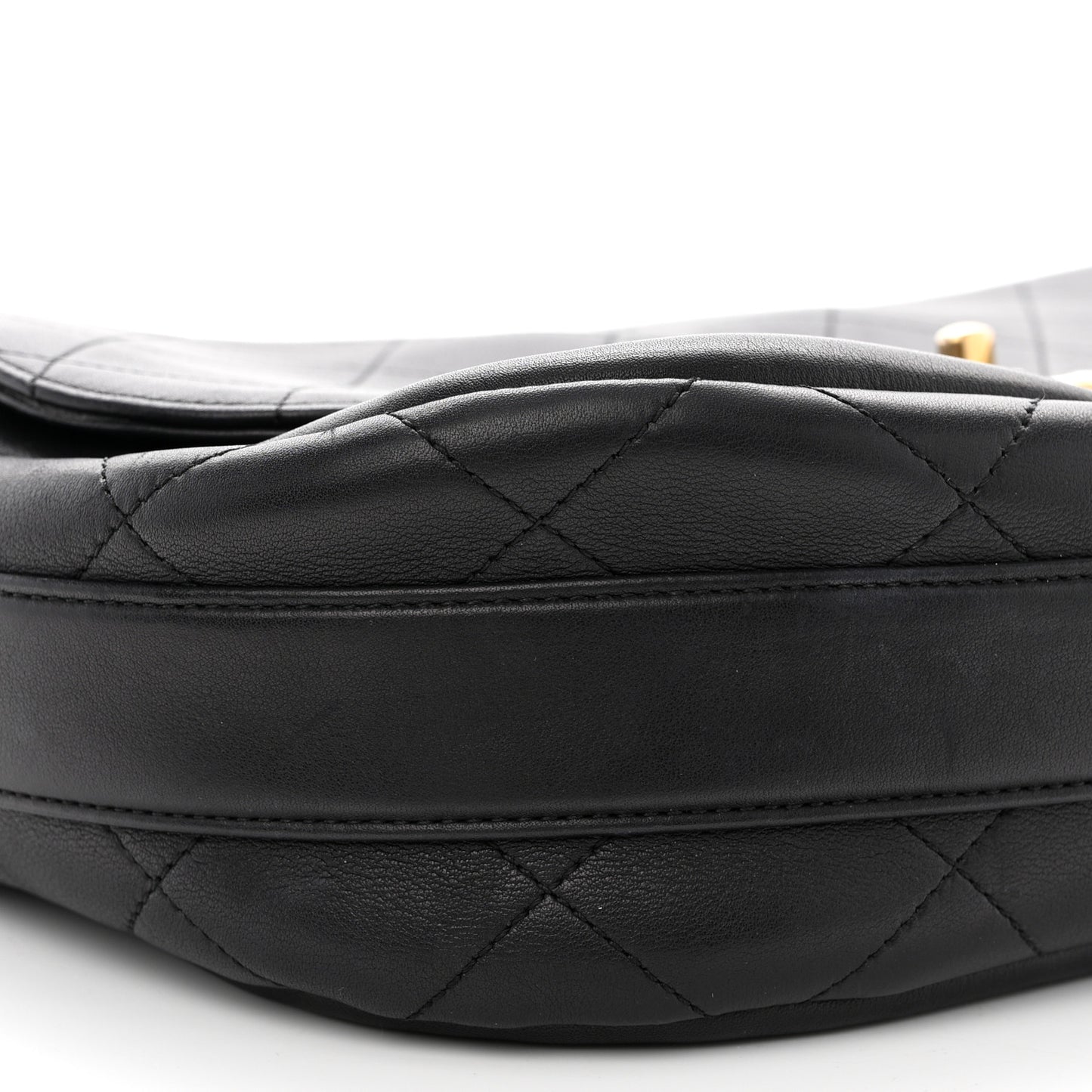 Calfskin Stitched Small Paris in Rome Messenger Black