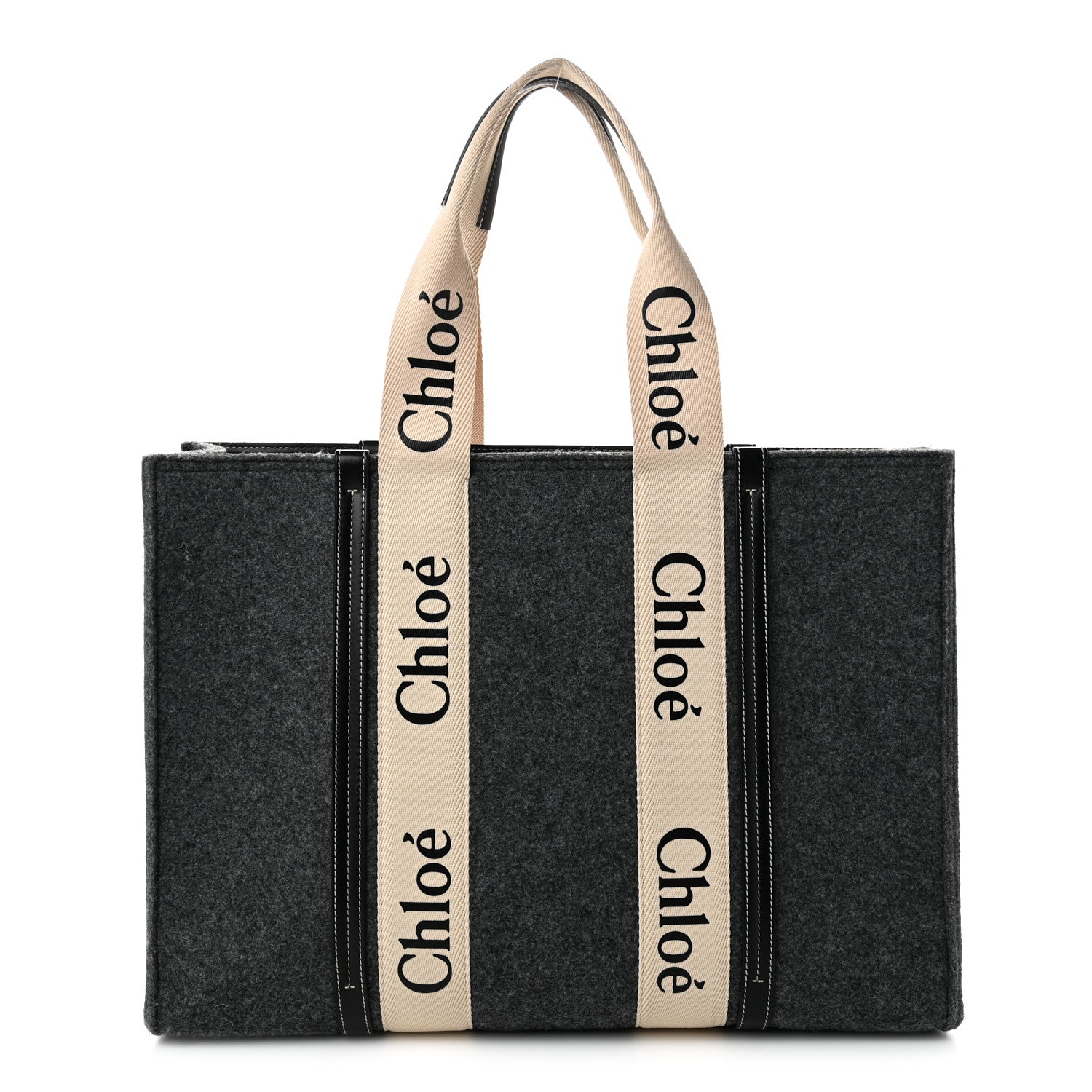 Chloe Felt Large Woody Ribbon Tote Cashmere Grey 1 of 9