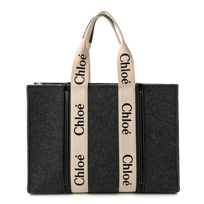 Chloe Felt Large Woody Ribbon Tote Cashmere Grey 1 of 9