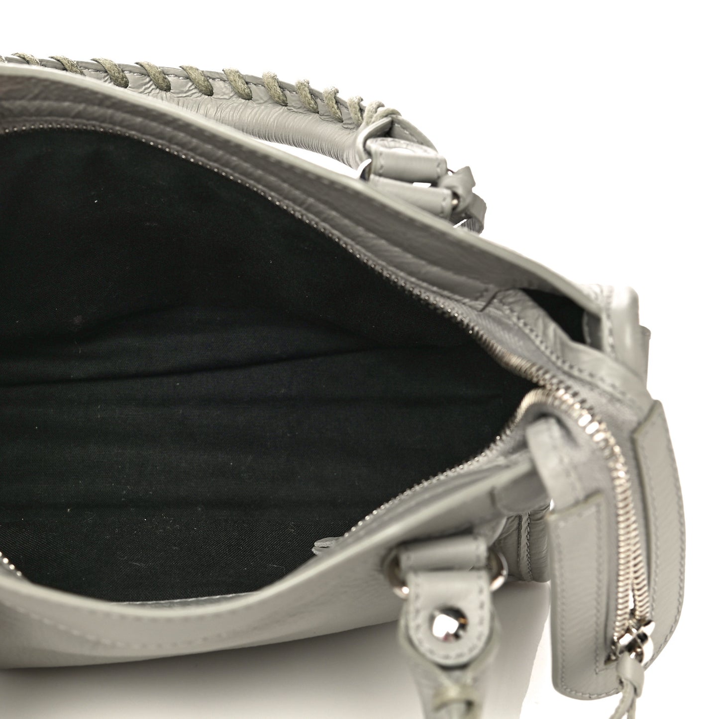 Matte Goatskin Rubber Covered Classic Hardware Mini City Gris Glace